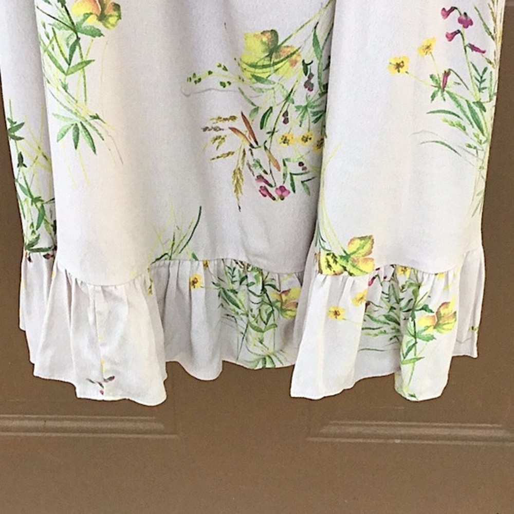 A Loves A Prairie Tan Multiple Color Floral Ruffle Maxi Sleeveless Dress - Picture 8 of 14
